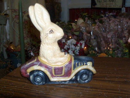 Rabbit Driving a car
